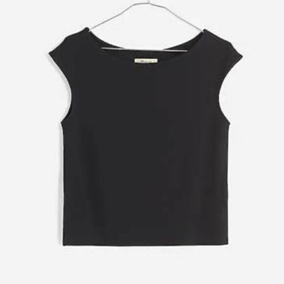 Madewell NR343 Black Scoopneck Cap-Sleeve Tee NWT - Picture 4 of 8